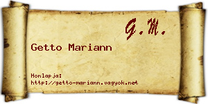 Getto Mariann névjegykártya