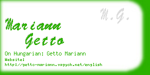 mariann getto business card